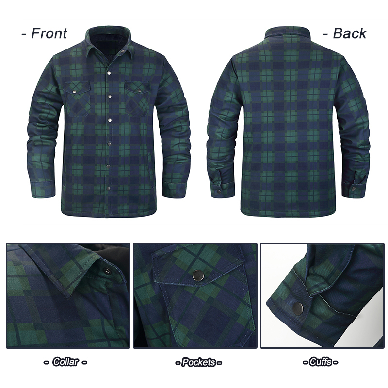 Winter Plaid Shirts For Mens T - Flannel Shirt Lined 评论和价格