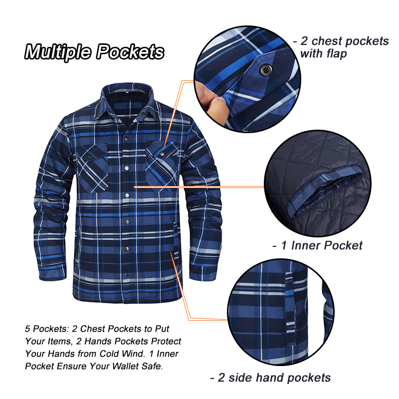 Winter Plaid Shirts For Mens T - Flannel Shirt Lined 评论和价格