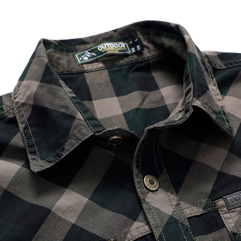Men Plaid Casual Shirts Male M - Flannel Shirt Lined 评论和价格